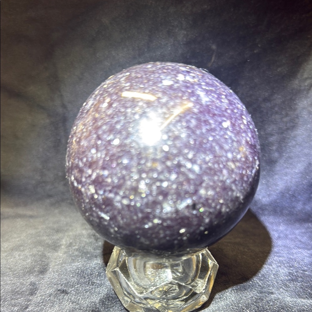 Deep Purple Lepidolite Sphere 2.74 in 1.15lbs purple mica